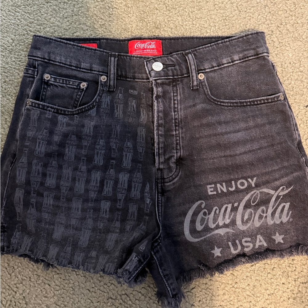 Coca-Cola x Lucky Brand Black Denim Shorts